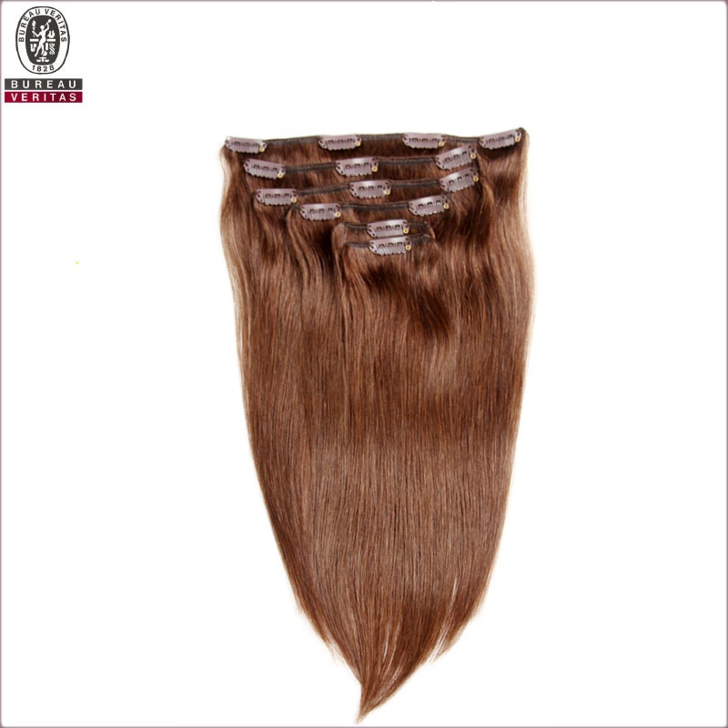 16inch al por mayor Popular Multi Clips precio barato Virgen Remy Clip de pelo en extensiones de pelo