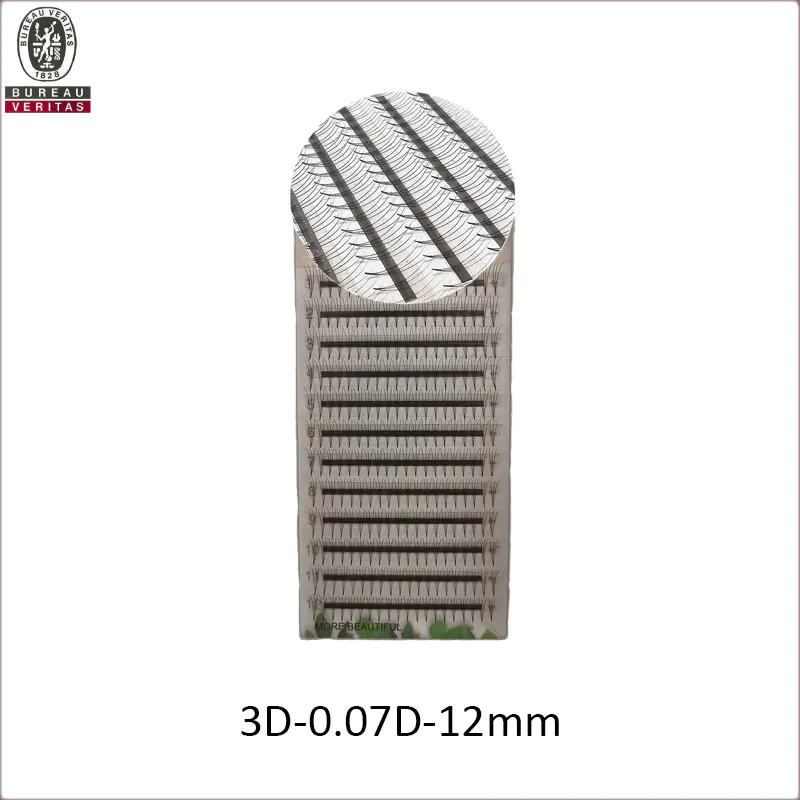 33D 0.07mm espesor C rizo estándar 9mm humano pestañas postizas -MSDS INCI COA BV SG ISO9001