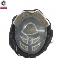 Precio al por mayor imprimir logotipo virgen humana hair topper sistema toupee para los hombres